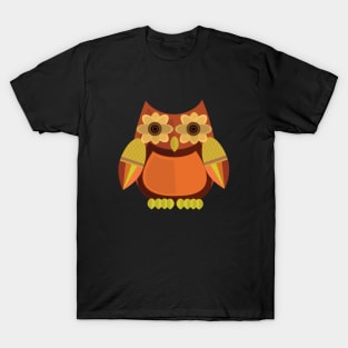 Harvest Owl - Red Orange T-Shirt